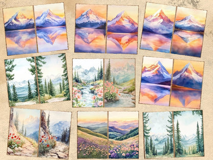 Mountain Landscapes Journal Pages (P5) Landscape Ephemera - Wonders Artist