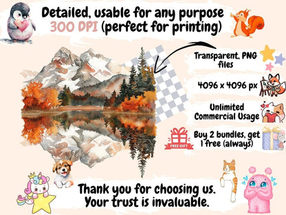 Mountain Landscapes Watercolor Clipart Alpine Clipart - Wonders Artist