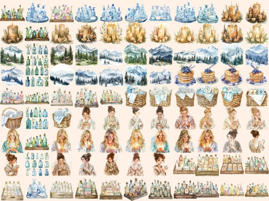 Clipart z akwarelami Spa Górskiego