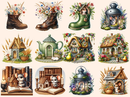 Mouse Houses Clipart Cute house art - Wonders Artist