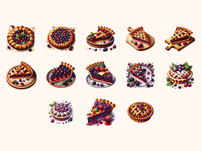 Mulberry Pie Clipart All Bundles Clipart Line Art - WondersArtist