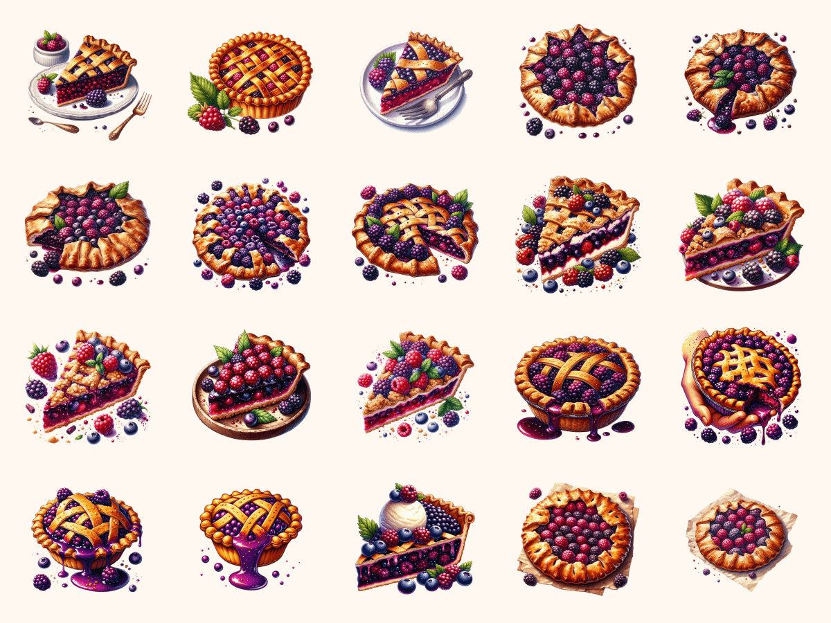 Mulberry Pie Clipart All Bundles Clipart Line Art - WondersArtist