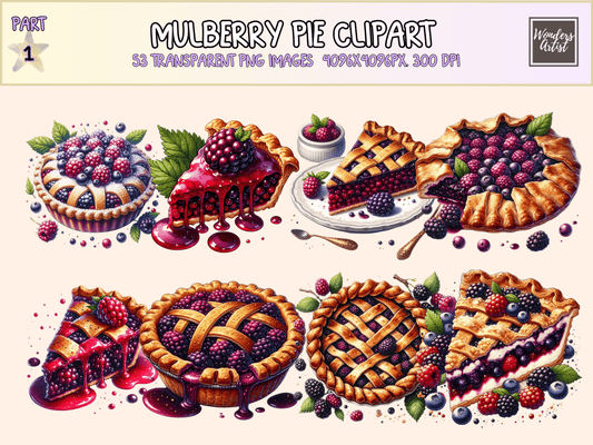 Mulberry Pie Clipart All Bundles Clipart Line Art - WondersArtist