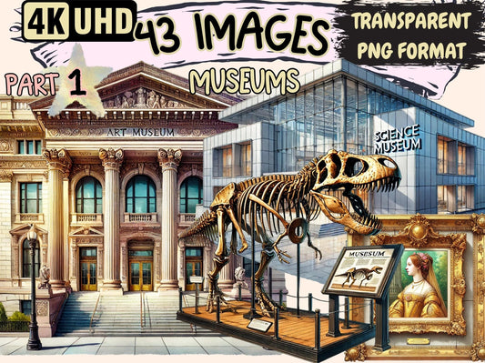 Museums Clipart - High - Quality Instant Digital Download for Creative Projects