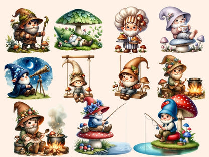 Mushroom Gnomes Clipart cartoon gnomes - Wonders Artist