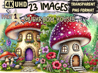 Mushroom Houses Clipart - Wonders Artist
