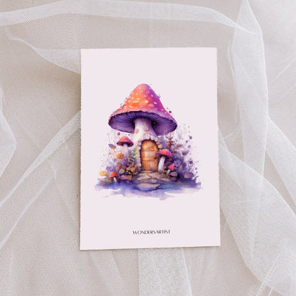Mushrooms Fairy Doors Watercolor Clipart fairy door clipart - Wonders Artist