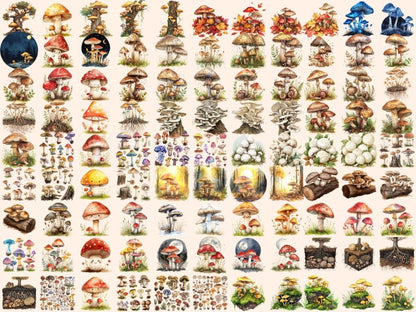 Mushrooms Watercolor Clipart fairy toadstool - Wonders Artist