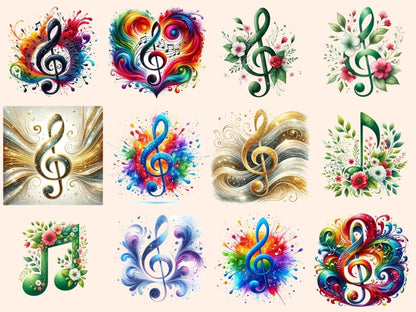 Music Notes Clipart Cute note art - Wonders Artist