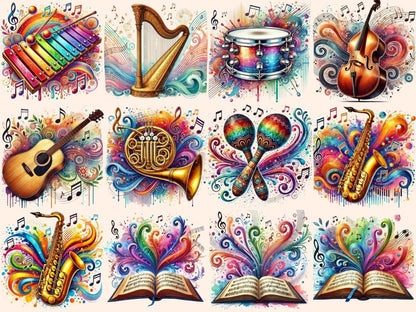 Musical Instruments Clipart Cute instrument art - Wonders Artist
