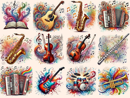Musical Instruments Clipart Cute instrument art - Wonders Artist