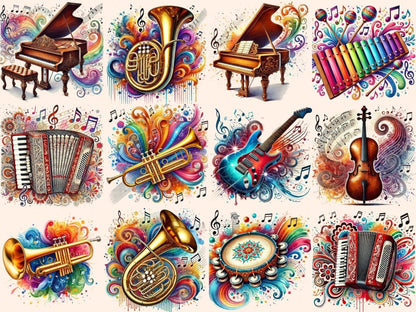 Musical Instruments Clipart Cute instrument art - Wonders Artist