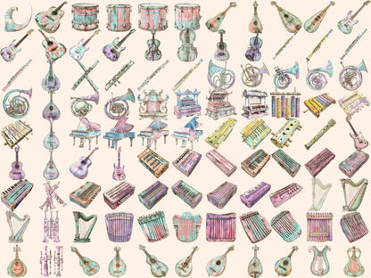 Musical Instruments Watercolor Clipart instrument digital - Wonders Artist