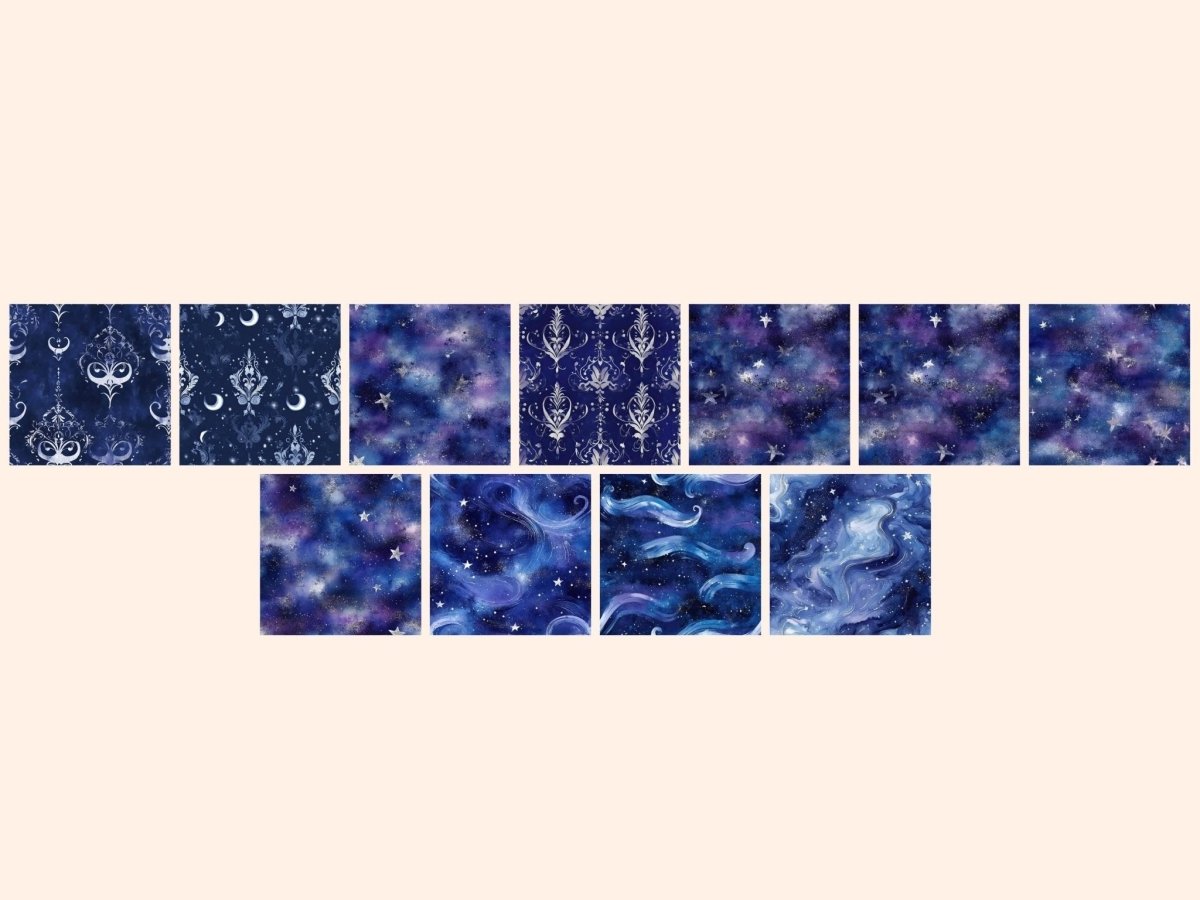 Mystic Moonlight Seamless Digital Paper Celestial Moonlight - Wonders Artist