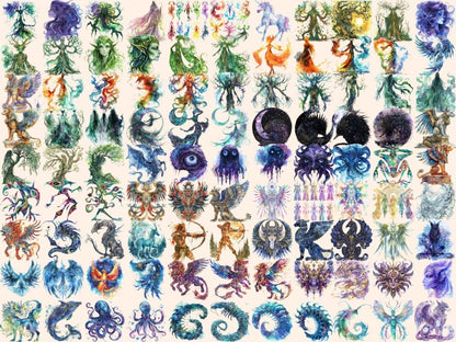 Mystical Creatures Watercolor Clipart fairytale clipart - Wonders Artist