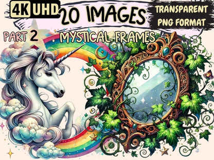 Mystical Frames (P2) Clipart Enchanted Borders - Wonders Artist