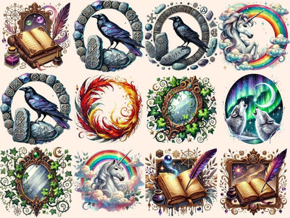 Mystical Frames (P2) Clipart Enchanted Borders - Wonders Artist