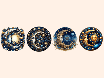 Mystical Moons Clipart autopost Cute moon art Digital moon art - WondersArtist