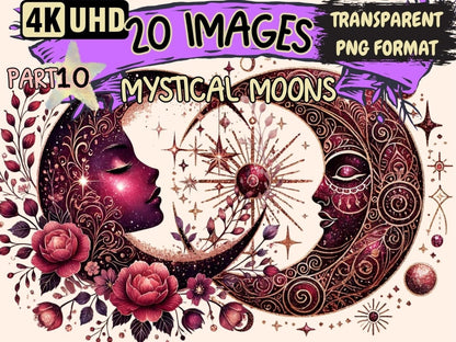 Mystical Moons (P10) Clipart Celestial Moons - Wonders Artist