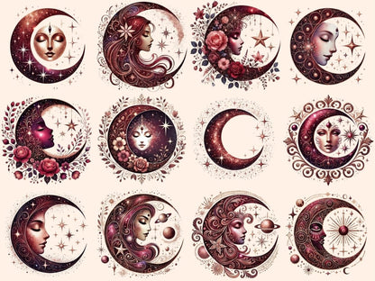 Mystical Moons (P10) Clipart Celestial Moons - Wonders Artist