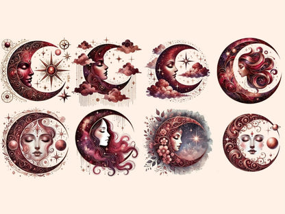 Mystical Moons (P10) Clipart Celestial Moons - Wonders Artist