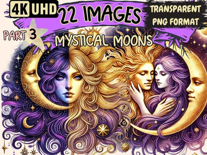 Mystical Moons (P3) Clipart Celestial Moons - Wonders Artist
