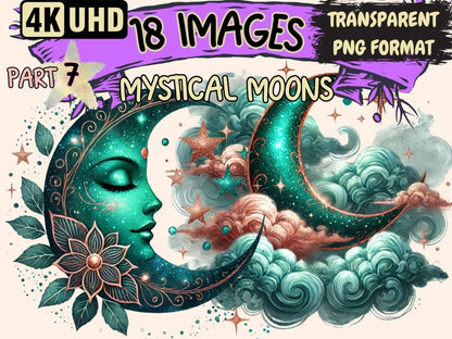 Mystical Moons (P7) Clipart Celestial Moons - Wonders Artist