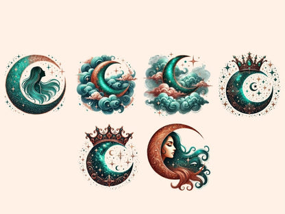 Mystical Moons (P7) Clipart Celestial Moons - Wonders Artist