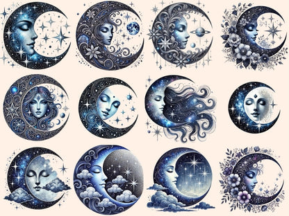 Mystical Moons (P8) Clipart Celestial Moons - Wonders Artist