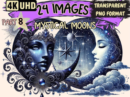 Mystical Moons (P8) Clipart Celestial Moons - Wonders Artist