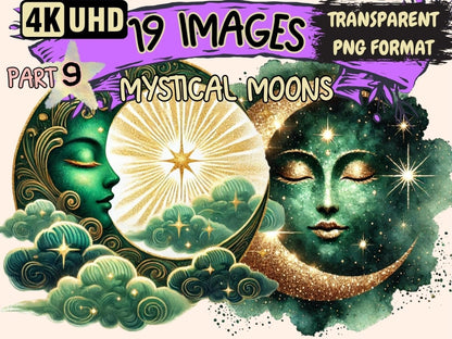 Mystical Moons (P9) Clipart Celestial Moons - Wonders Artist