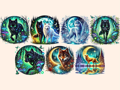 Mystical Wolves Clipart Dreamy Wolf Clipart - Wonders Artist