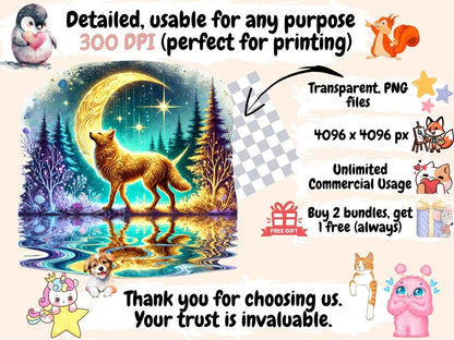 Mystical Wolves Clipart Dreamy Wolf Clipart - Wonders Artist