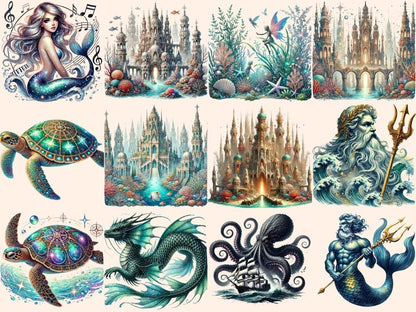 Mythic Waters Clipart aquatic digital art - Wonders Artist