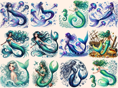Mythic Waters Mermaids Clipart beautiful mermaids - Wonders Artist