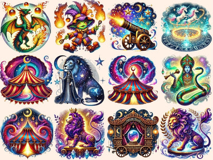 Mythical Circus Clipart Circus Creatures - Wonders Artist
