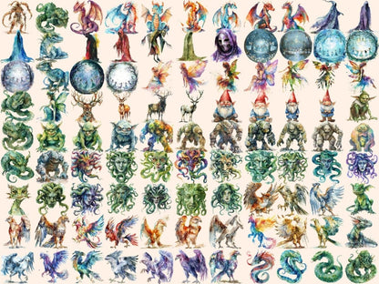 Mythical Creatures Watercolor Clipart mystical clipart - Wonders Artist