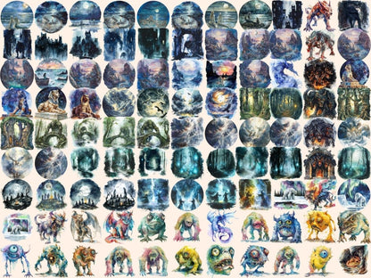 Mythical Creatures Watercolor Clipart - High - Quality Instant Digital Download for Creative Projects