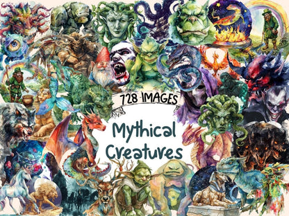 Mythical Creatures Watercolor Clipart mystical clipart - Wonders Artist