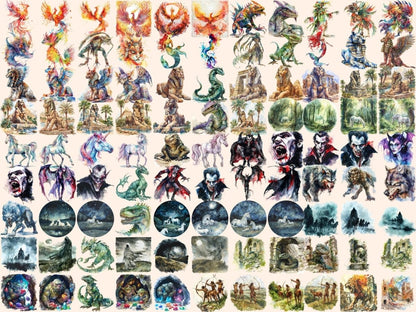 Mythical Creatures Watercolor Clipart mystical clipart - Wonders Artist