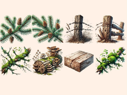 Nature Perches (P2) Clipart bird habitat clipart - Wonders Artist