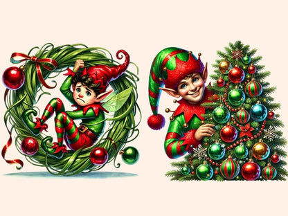 Naughty Elves Clipart Cheeky Elves - Wonders Artist