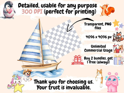 Nautical Adventure Watercolor Clipart Adventure Clipart - Wonders Artist