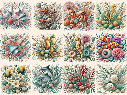 Nautical Bouquets (P2) Clipart Bouquet design - Wonders Artist