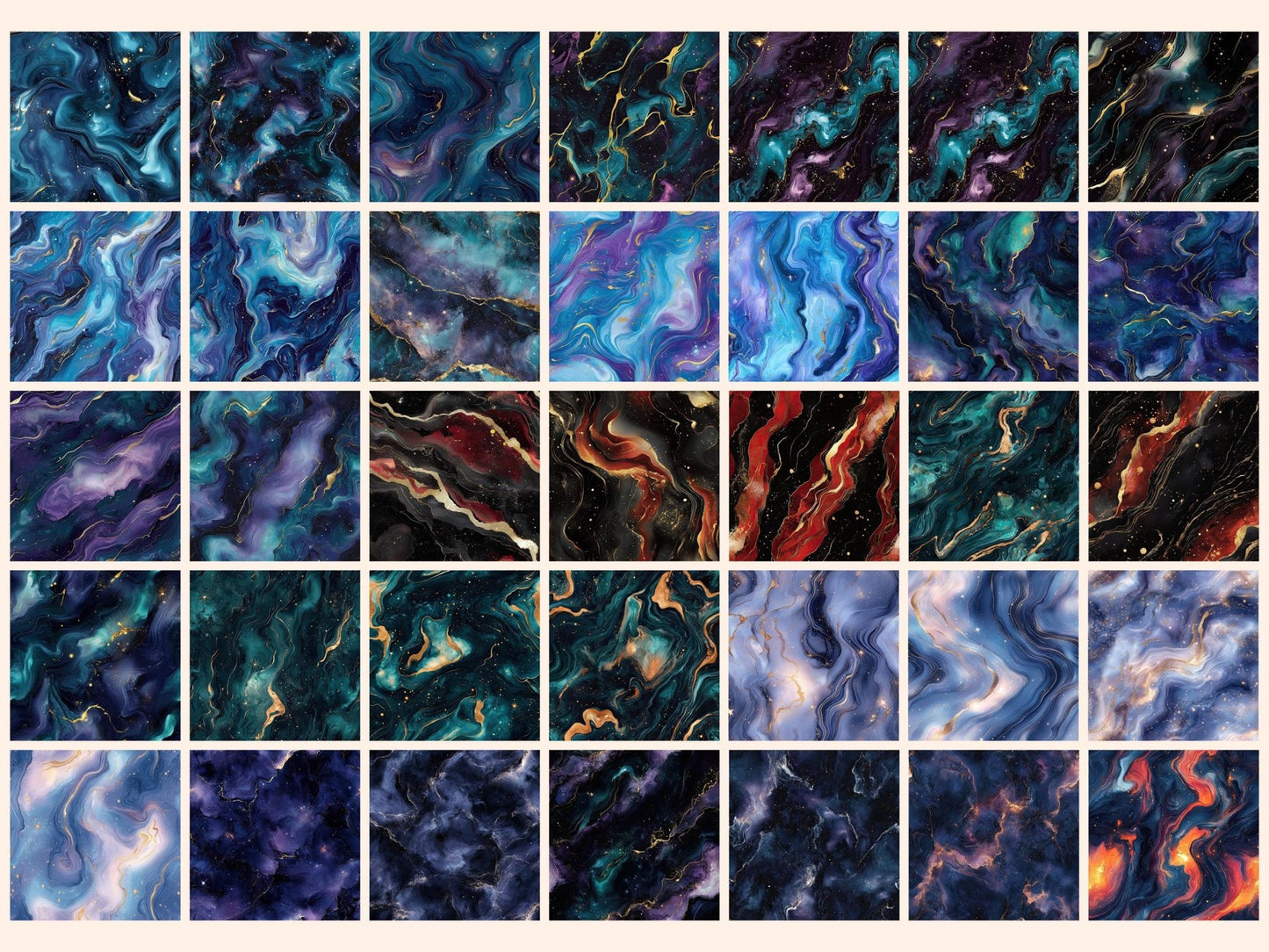 Nebula Marble Seamless Digital Paper - High - Quality Instant Digital Download for Creative Projects