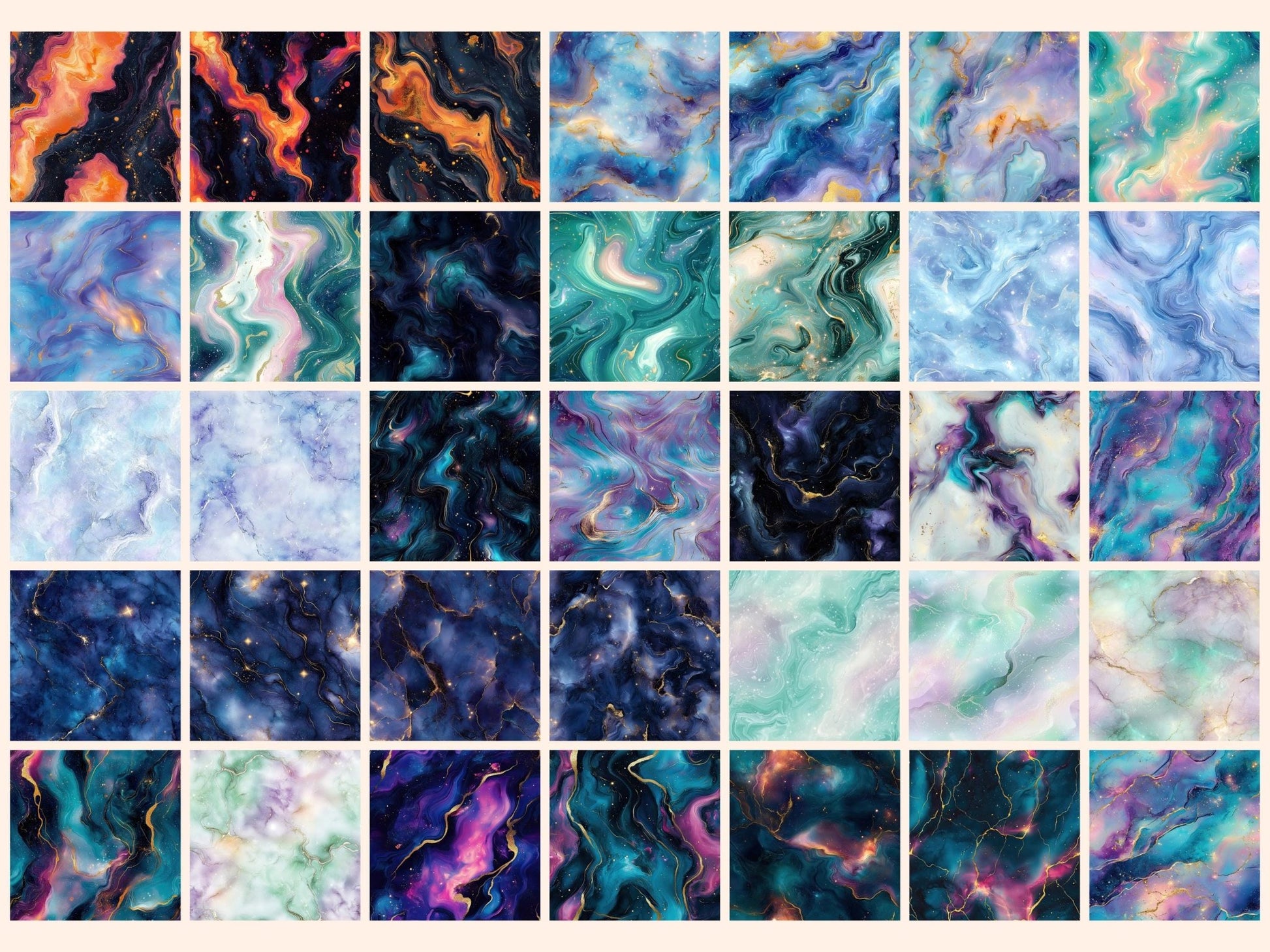 Nebula Marble Seamless Digital Paper - High - Quality Instant Digital Download for Creative Projects