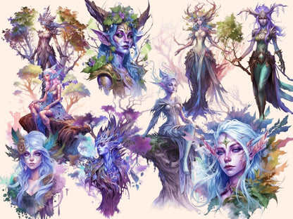 Nighforest Fairies Watercolor Clipart fairies clipart - Wonders Artist