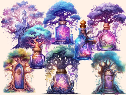 Nighforest Fairies Watercolor Clipart fairies clipart - Wonders Artist