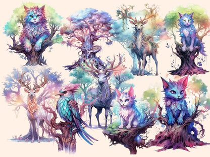 Nighforest Fairies Watercolor Clipart fairies clipart - Wonders Artist