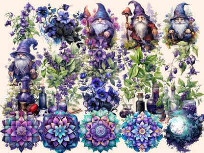 Nightshade Watercolor Clipart bewitching clipart - Wonders Artist
